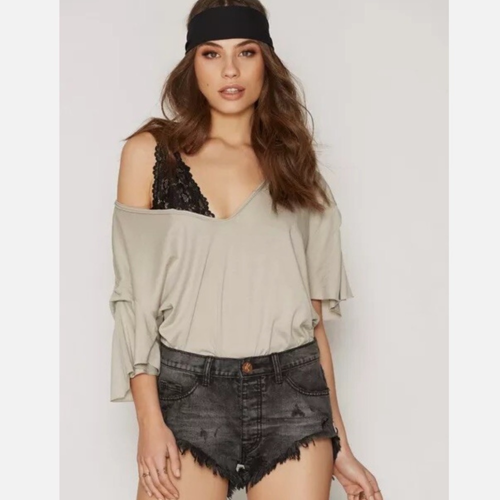 ONE TEASPOON ROLLERS DENIM SHORTS IN COAL